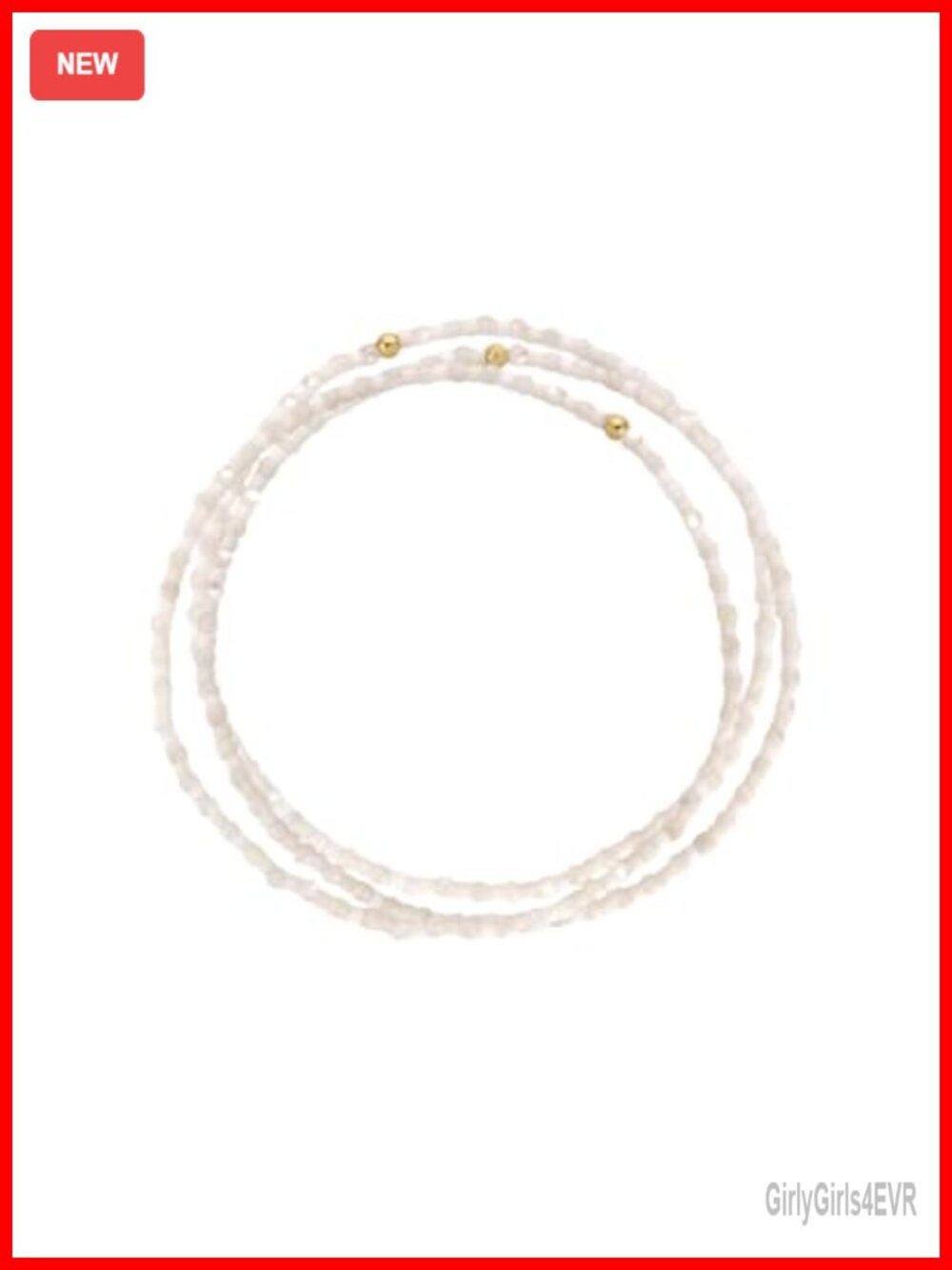 18k Gold Plated Pearl Bracelet Set of 3 Elastic Stackable 6.5"